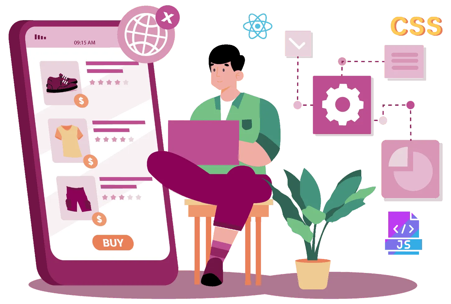 On-demand App Categories Illustration